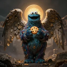 holy cookie monster deity, by ismail inceoglu, fine art, angelic, occult
