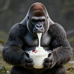 yogurt!!! Gorilla, masterpiece, ((octane render, Nvidia raytracing demo))