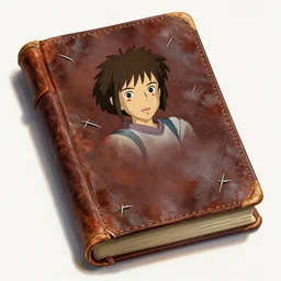 A old leather bound book with claw marks all over :: cartoon Digital painting, detailed, beautiful brush stroke rendering, by Beeple, by Hayao Miyazaki, by Takashi Murakami, by Petros Afshar