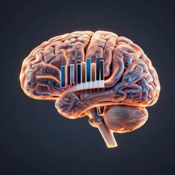 human brain in the shape of a sound synthesizer