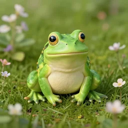 soft aesthetic cottage core frog, fairy core