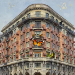 side of building, new york city, butterflies, greg rutkowski, john singer sargent, trending on artstation, oil painting, intricate