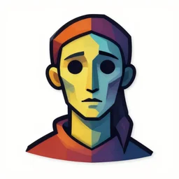 cubist portrait of soul of cinder from dark souls 3 cutout digital illustration cartoon colorful beeple vector art
