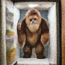 bigfoot hiding inside a refrigerator