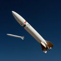 Missiles flying through the sky, beautiful, night sky