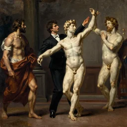 farewell waltz, oil painting, by rafael, by michelangelo