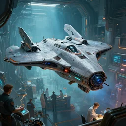 ( cyberpunk 2 0 7 7, bladerunner 2 0 4 9 ) amazing clear background, scientists creating an artificial alien highly detailed futuristic biomechanical thick smooth quad wing combat spaceship inside spaceship lab, 8 k, photographic, octane render, photorealistic, painting by stephen martiniere, artgerm, greg rutkowski, brian sum, award winning photography,
