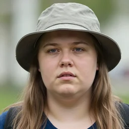 film still close - up shot of fat greta thunberg wearing a hat giving a speech in a crowded train station eating sweetcorn pizza, smiling, the sun is shining. photographic, photography