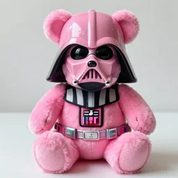 a beautiful photo of a pink plushy darth vader teddy bear, trending on instagram