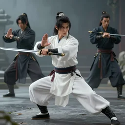 xianxia hero 剑 网 3 in tai chi pose, highly detailed, masterpiece, artstation, art by emika lightweaver and antoine collignon and akihiko yoshida