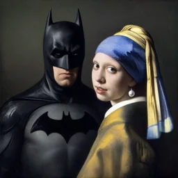 johannes vermeer painting of batman with a pearl earring