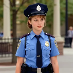 Judy Hopps as a real human young policewoman, film still from Police Academy (1984), human, human, human