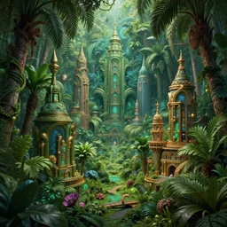 jungle city, digital art, cosmic, 3 d high definition, trending on art station, photorealistic, high resolution, v 8 k, octane, hyper detailed, insane details, intricate, elite, ornate, elegant trend, highly detailed and intricate, sharp focus, photography, unreal engine