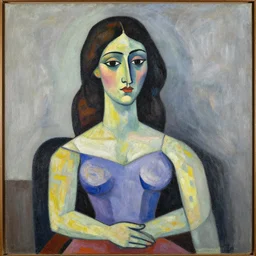 a cubism portrait of a woman by Picasso, fauvism style