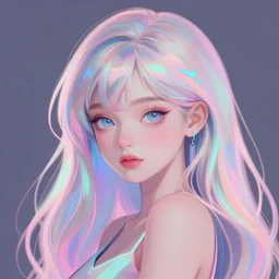 portrait, long hair cyber princess, matte print, pastel neon, digital art, cute, digital painting, very very very very elegant, pixiv, by Ilya Kuvshinov and artgerm and Ross Tran, daily deviation, masterpiece portrait, trending on artstation, IAMAG