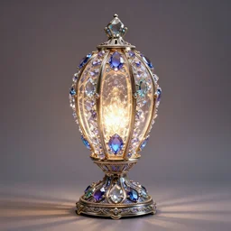 a lamp made of crystal gems, fantasy art