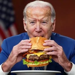 joe biden eating a marble burger