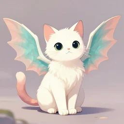 a very cute fantasy cat with beautiful dragon wings by lisa frank