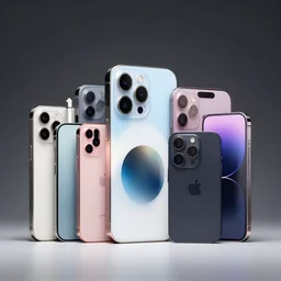 iPhone with a lot of cameras, 4K studio photograph, on display