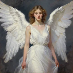 hyperrealism oil painting, fashion model portrait, heaven angel