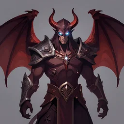 illidan the demon hunter with band on his eyes that he sees through and demon wings from world of warcraft vector art
