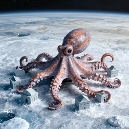 real photo taken of deep sea octopus type creature building society under the ice of jupiter's moon europa