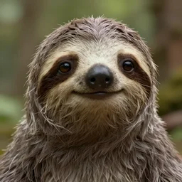 very beautiful portrait of an extremely cute and adorable sloth, smooth, perfect face, fantasy, character design by mark ryden and pixar and hayao miyazaki, sharp focus, concept art, intricate detail, cinematic lighting, hyperrealistic, 5 0 mm, diorama macro photography, 8 k, nature background