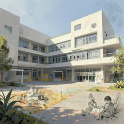 a modern school, trending on artstation, wlop, ross draws, digital painting, mixed media, intricate details, soft lighting, wide format