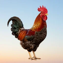a rooster cockaldoodledooing at sunrise, magic eye style poster, 8K HD