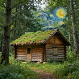 [ a log cabin in the forest ] [ van gogh ] [ hdri ]