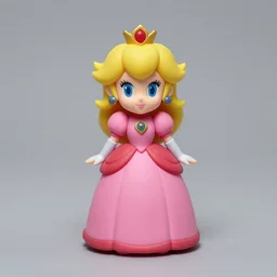 a small silicone toy of princess peach, realistic, silicone art.