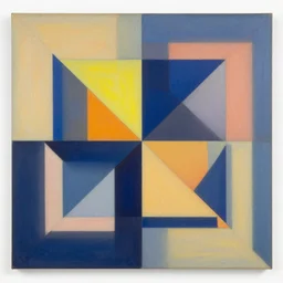 geometric by shusei nagaoka and david rudnick, airbrush on canvas, pastell colours, cell shaded, abstract
