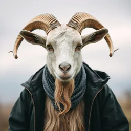 an portrait of an goatman