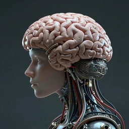 cinematic, hyperdetailed beautiful stunning a superbrain with multiple wires attached, octane, style of greg rutkowski