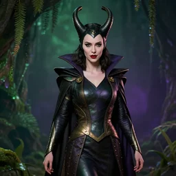 female loki as maleficent, naturel, hyper detailed, digital art, trending in artstation, cinematic lighting, studio quality, smooth render, unreal engine 5 rendered, octane rendered, art style by klimt and nixeu and ian sprigger and wlop and krenz cushart
