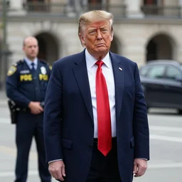 le cri but it is Donald Trump, FBI agent in the background, Munich style
