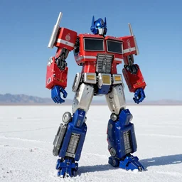 Jetfire from Transformers on a clear sunny day with a blue sky standing in the bonneville salt flats, Robot Model Kit, Transforming Toy, Jetfire!!!!!, Transformers!!!!!!!!!!!!!, Transformers Armada!!!!!, Skyfire, Jet parts, Intricate, Fuselage, Battroid Mode, Zone of Enders, Anime Robots, Mecha Anime, Anime, Robots, Robot, Robot Mode, 8k, ultra realistic, illustration, splash art, rule of thirds, good value control