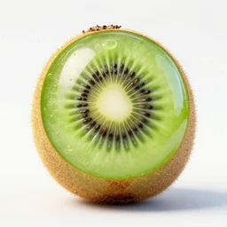 a funny sculpture of a squashed human kiwi head with a transparent head made out of fruit, fruit juice, funny face, water art, vibrant, in the style of mike campau, cg render, ray tracing, 8 k resolution, sharp