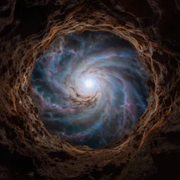 a cave leading into a nebula