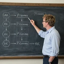 the first still from the professor, directed by christopher nolan, shows jennifer lawrence at a chalkboard explaining data pipelines 4 k