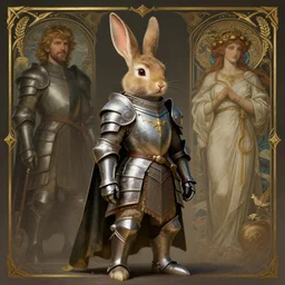a bunny wearing armour in the lord of the rings, elegant, highly detailed, digital painting, artstation, concept art, matte, sharp focus, highly detailed, 4 k, hdr, smooth, sharp focus, high resolution, award - winning photo, photorealistic, art by artgerm and greg rutkowski and alphonse mucha, large shot