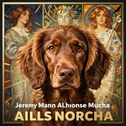 brown springer spaniel, brown hair, brown fur, brown eyes, hyperrealistic portrait, by jeremy mann and alphonse mucha, fantasy art, photo realistic, dynamic lighting, artstation, poster, volumetric lighting, very detailed face, 4 k, award winning