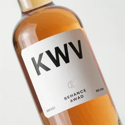 kwv label on a whiskey bottle : : behance award, package design, label design, typography, pinterest : : vivid colours, smooth, sharp focus, realistic, detailed, black calligraphy, label design, 8 k