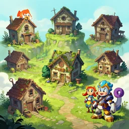 photo cartoon illustration comic manga painting of abandoned houses environement : 6 fantasy environement, digital painting, volumetric lighting by feng zhu, 3 d alejandro alvarez alena aenami artworks in 4 k beeple, by thomas kinkade hearstone league of legends dofus overwatch