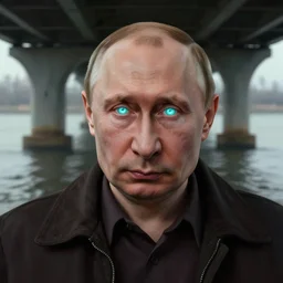 vladimir putin, is homeless, under the bridge, beggar, glowing eyes, by donato giancola and greg rutkowski and wayne barlow and zdzisław beksinski, realistic face, digital art