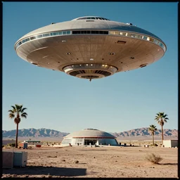 a pfotograph of an giantic ufo over las vegas, movie poster, rule of threes, film photography, 3 d render, trending on artstation, 3 d society, futurism