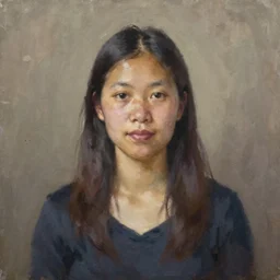 portrait of an amis pangcah woman ( 3 5 ) from taiwan in 2 0 2 1, an oil painting by ross tran and thomas kincade