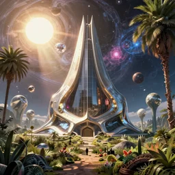 abandoned by gordon bunshaft, atlantis futuristic san andreas assassin's creed cosmic sunlight retrowave wilderness tron azeroth nature, archdaily, wallpaper, highly detailed, trending on artstation.