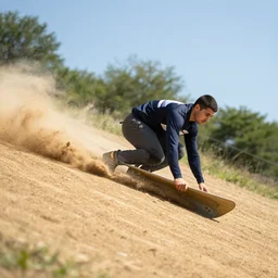 a man rolling down an hill