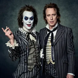 photoshoot of michael keaton as beetlejuice, photoshoot in the style of annie leibovitz